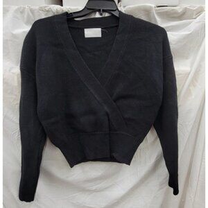NWOT Modern Citizen L Marlowe V-Neck Sweater Cropped Faux Wrap 122981